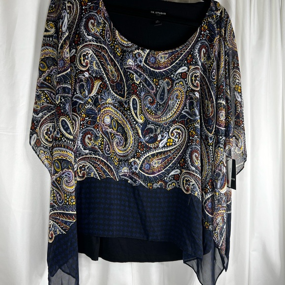 I.N. Studio Women's Paisley Sleeveless Blouse Size 2X - Picture 8 of 16